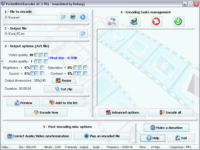 PocketDivXEncoder software